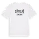 White t-shirt med Sättsjö i Sverige t-shirt