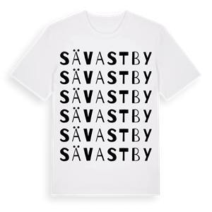 Sävastby ordlek t-shirt – ekologisk bomull t-shirt från Pinshirt