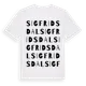 White t-shirt med Sigfridsdal ordlek t-shirt