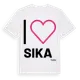 White t-shirt med Jag älskar Sika t-shirt stort tryck
