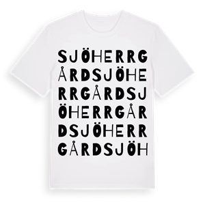 Sjö herrgård ordlek t-shirt – ekologisk bomull t-shirt från Pinshirt