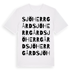 Sjö herrgård ordlek t-shirt – ekologisk bomull t-shirt från Pinshirt