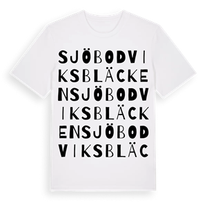 Sjöbodviksbläcken ordlek t-shirt – ekologisk bomull t-shirt från Pinshirt