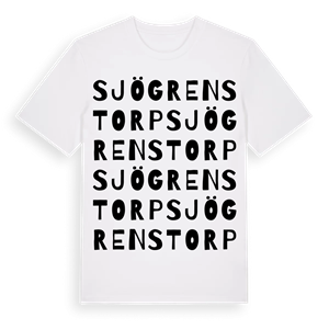 Sjögrenstorp ordlek t-shirt – ekologisk bomull t-shirt från Pinshirt