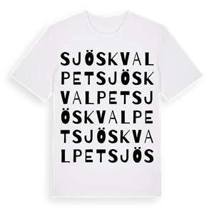 Sjöskvalpet ordlek t-shirt – ekologisk bomull t-shirt från Pinshirt