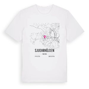 Sjudarhöjden karta t-shirt – ekologisk bomull t-shirt från Pinshirt