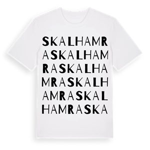 Skalhamra ordlek t-shirt – ekologisk bomull t-shirt från Pinshirt
