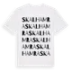 White t-shirt med Skalhamra ordlek t-shirt