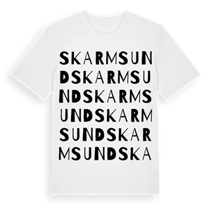 Skarmsund ordlek t-shirt – ekologisk bomull t-shirt från Pinshirt