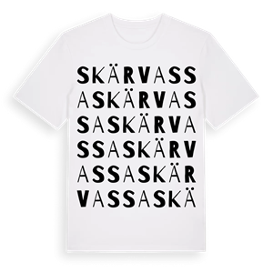 Skärvassa ordlek t-shirt – ekologisk bomull t-shirt från Pinshirt