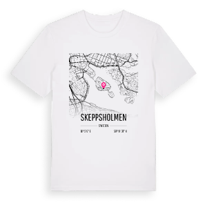 Skeppsholmen karta t-shirt – ekologisk bomull t-shirt från Pinshirt