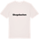 Vintage White t-shirt med Skogsbacken fetstil t-shirt