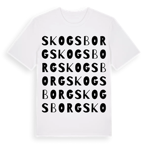 Skogsborg ordlek t-shirt – ekologisk bomull t-shirt från Pinshirt