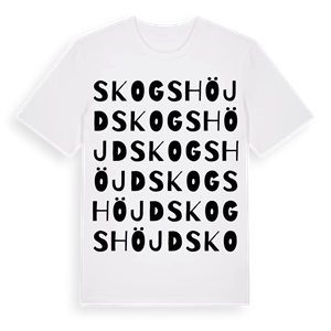 Skogshöjd ordlek t-shirt – ekologisk bomull t-shirt från Pinshirt