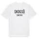 White t-shirt med Skogsö i Sverige t-shirt