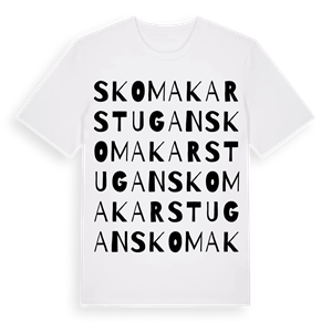 Skomakarstugan ordlek t-shirt – ekologisk bomull t-shirt från Pinshirt