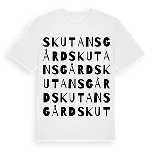 Skutans gård ordlek t-shirt – ekologisk bomull t-shirt från Pinshirt