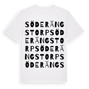 Söderängstorp ordlek t-shirt – ekologisk bomull t-shirt från Pinshirt