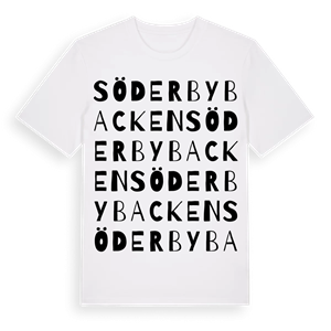 Söderbybacken ordlek t-shirt – ekologisk bomull t-shirt från Pinshirt