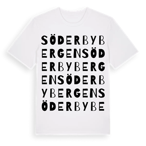 Söderbybergen ordlek t-shirt – ekologisk bomull t-shirt från Pinshirt