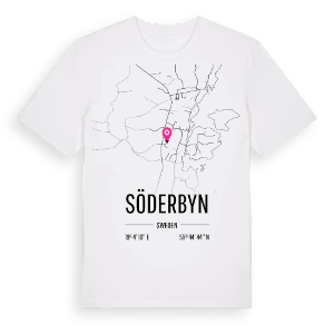 Söderbyn karta t-shirt – ekologisk bomull t-shirt från Pinshirt