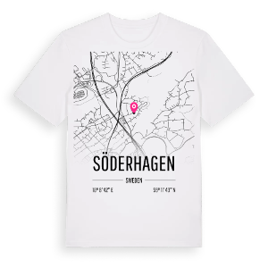 Söderhagen karta t-shirt – ekologisk bomull t-shirt från Pinshirt