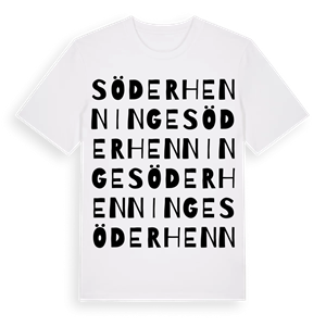 Söderhenninge ordlek t-shirt – ekologisk bomull t-shirt från Pinshirt