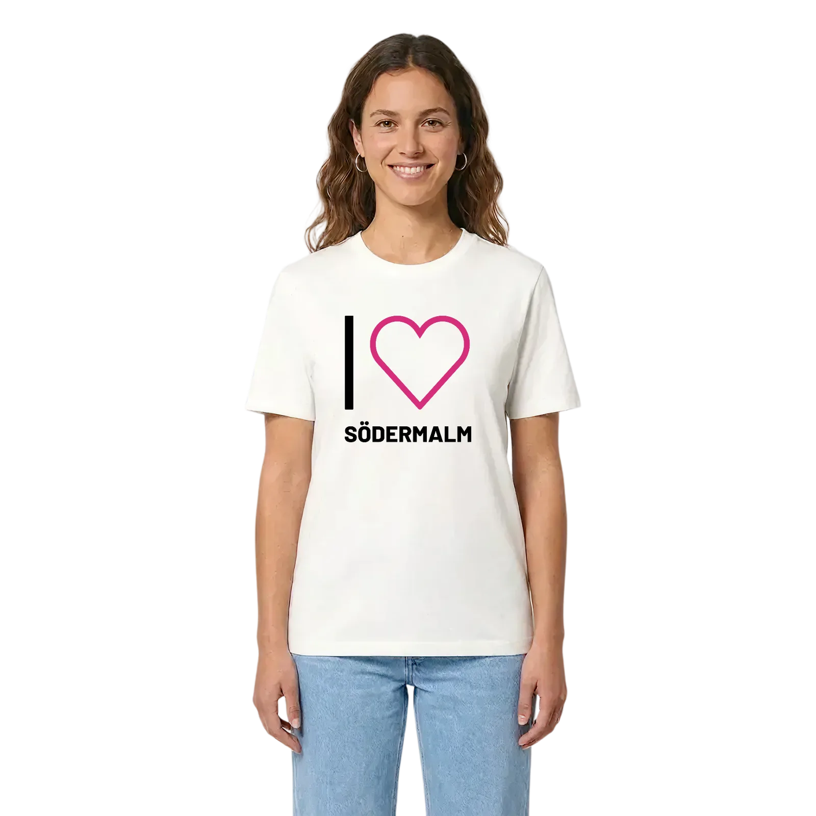 Jag älskar Södermalm t-shirt stort tryck – White, i miljö