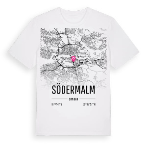 Södermalm karta t-shirt – ekologisk bomull t-shirt från Pinshirt