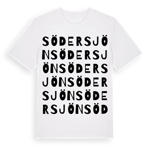 Södersjön ordlek t-shirt – ekologisk bomull t-shirt från Pinshirt