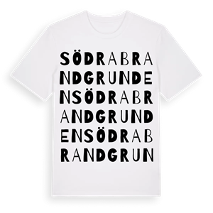 Södra Brandgrunden ordlek t-shirt – ekologisk bomull t-shirt från Pinshirt