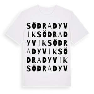 Södra Dyvik ordlek t-shirt – ekologisk bomull t-shirt från Pinshirt