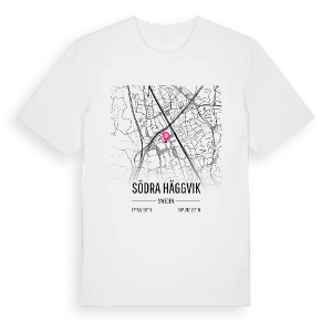 Södra Häggvik karta t-shirt – ekologisk bomull t-shirt från Pinshirt
