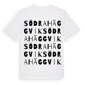 Södra Häggvik ordlek t-shirt – ekologisk bomull t-shirt från Pinshirt