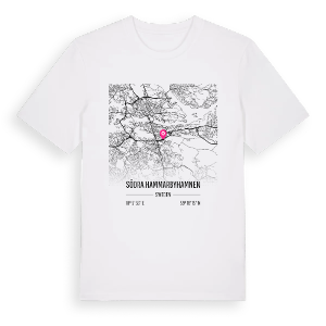Södra Hammarbyhamnen karta t-shirt – ekologisk bomull t-shirt från Pinshirt