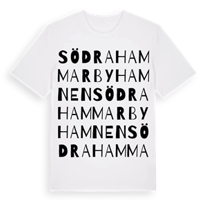 Södra Hammarbyhamnen ordlek t-shirt – ekologisk bomull t-shirt från Pinshirt
