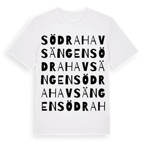 Södra Havsängen ordlek t-shirt – ekologisk bomull t-shirt från Pinshirt