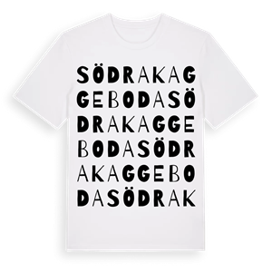Södra Kaggeboda ordlek t-shirt – ekologisk bomull t-shirt från Pinshirt