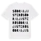 White t-shirt med Södra Ljusterö ordlek t-shirt