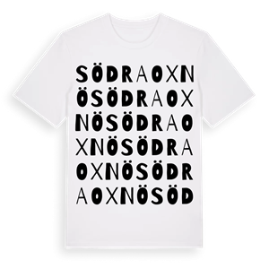 Södra Oxnö ordlek t-shirt – ekologisk bomull t-shirt från Pinshirt