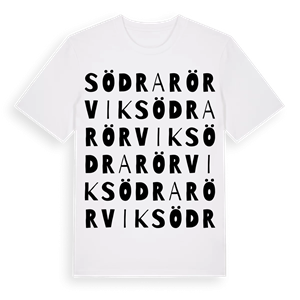 Södra Rörvik ordlek t-shirt – ekologisk bomull t-shirt från Pinshirt