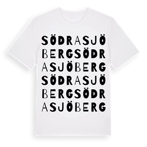 Södra Sjöberg ordlek t-shirt – ekologisk bomull t-shirt från Pinshirt