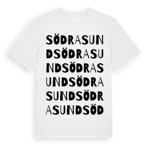 Södra Sund ordlek t-shirt – ekologisk bomull t-shirt från Pinshirt
