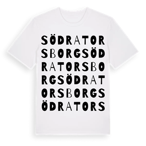 Södra Torsborg ordlek t-shirt – ekologisk bomull t-shirt från Pinshirt