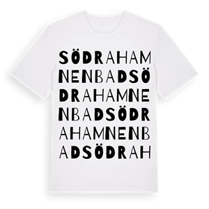 Södrahamnen Bad ordlek t-shirt – ekologisk bomull t-shirt från Pinshirt