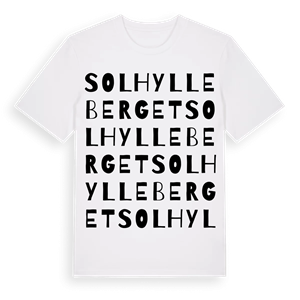 Solhylleberget ordlek t-shirt – ekologisk bomull t-shirt från Pinshirt