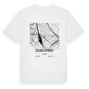 Solna Kyrkby karta t-shirt – ekologisk bomull t-shirt från Pinshirt