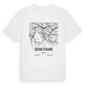Solna strand karta t-shirt – ekologisk bomull t-shirt från Pinshirt
