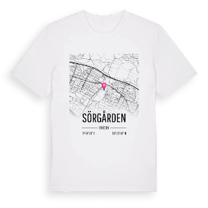 Sörgården karta t-shirt – ekologisk bomull t-shirt från Pinshirt