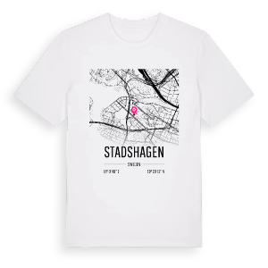 Stadshagen karta t-shirt – ekologisk bomull t-shirt från Pinshirt